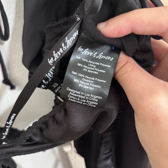 For Love & Lemons Pia Wrap Bra Top NWT XS black strappy top - Picture 8 of 8